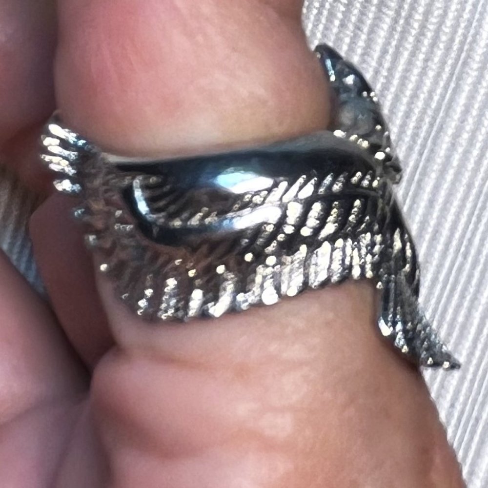 Silver Eagle Ring Mexico Eagle Mark - image 4